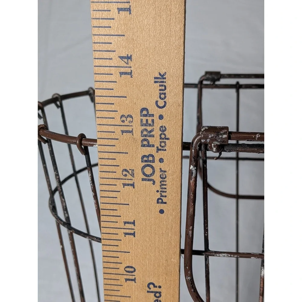 Vintage Style Brown Wire Storage Basket No. 1 Plaque Industrial Farmhouse Decor